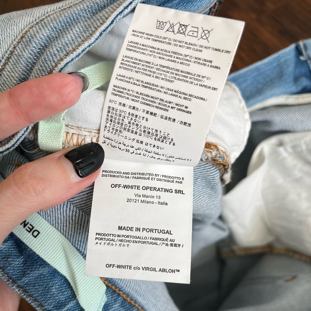Off-White Denim Capri Cropped Denim Jeans Blue Size Small - Picture 14 of 15